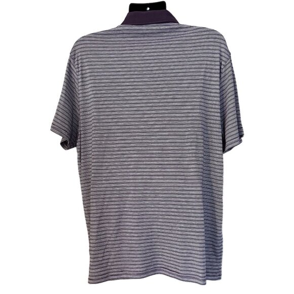 Michael Kors men's purple/white triped polo shirt size XL BUtton neck - Picture 3 of 8